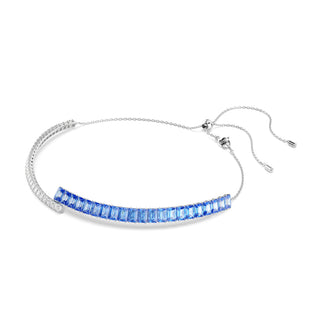 Matrix choker Mixed cuts, Blue, Rhodium plated