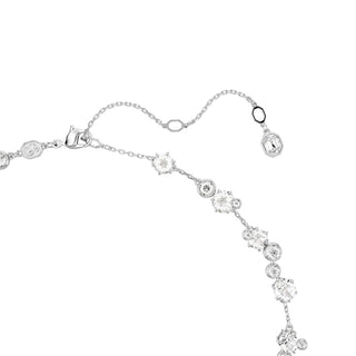 Constella necklace, Round cut, White, Rhodium plated