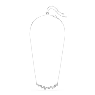 Constella necklace, Mixed cuts, White, Rhodium plated