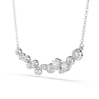 Constella necklace, Mixed cuts, White, Rhodium plated