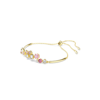 Constella bracelet, Mixed cuts, Multicolored, Gold-tone plated