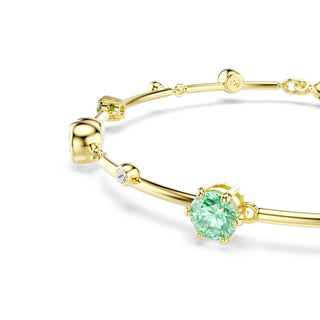 Constella bracelet, Mixed cuts, Green, Gold-tone plated