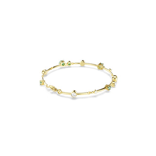 Constella bracelet, Mixed cuts, Green, Gold-tone plated