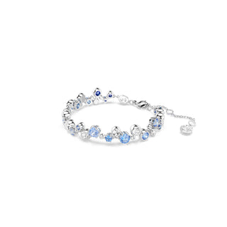 Constella bracelet, Mixed cuts, Blue, Rhodium plated