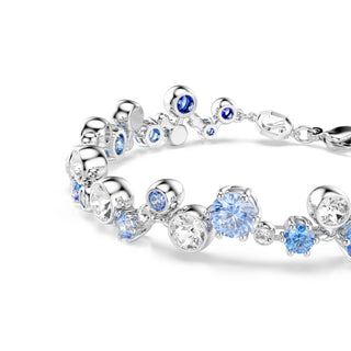 Constella bracelet, Mixed cuts, Blue, Rhodium plated