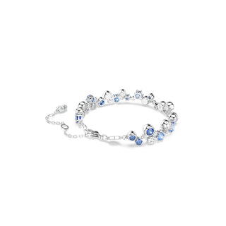 Constella bracelet, Mixed cuts, Blue, Rhodium plated