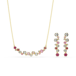 Constella set, Mixed cuts, Multicolored, Gold-tone plated