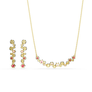 Constella set, Mixed cuts, Multicolored, Gold-tone plated