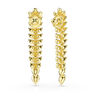 Idyllia drop earrings Mixed cuts, Long, White, Gold-tone plated