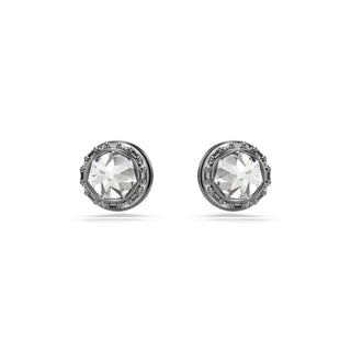 Sublima stud earrings Spike, White, Ruthenium plated