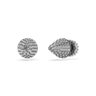 Sublima stud earrings Spike, White, Ruthenium plated