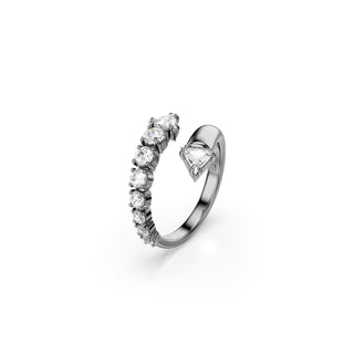 Sublima open ring
Mixed cuts, White, Ruthenium plated