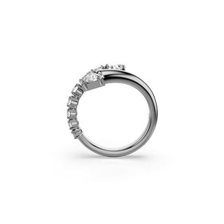 Sublima open ring
Mixed cuts, White, Ruthenium plated