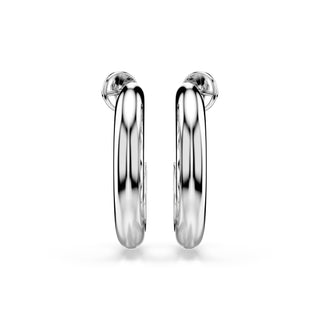 Sublima hoop earrings White, Rhodium plated