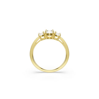 Stilla Attract ring, Round cut, White, Gold-tone plated