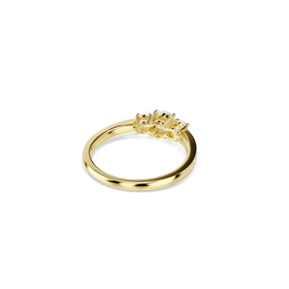 Stilla Attract ring, Round cut, White, Gold-tone plated
