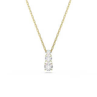 Stilla Attract pendant, Round cut, White, Gold-tone plated