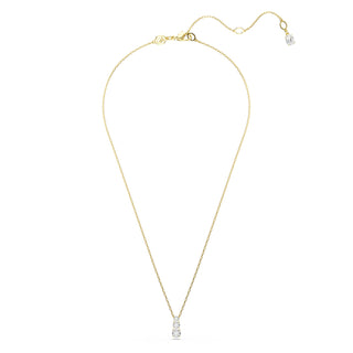 Stilla Attract pendant, Round cut, White, Gold-tone plated