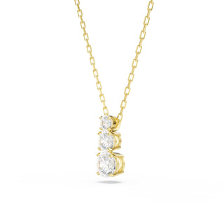 Stilla Attract pendant, Round cut, White, Gold-tone plated