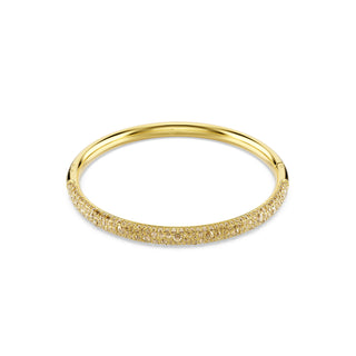 Sublima bangle, Snow pavé, White, Gold-tone plated