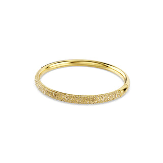 Sublima bangle, Snow pavé, White, Gold-tone plated