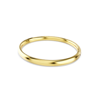 Sublima bangle, Snow pavé, White, Gold-tone plated