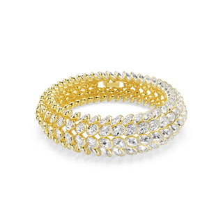 Idyllia bracelet Oval cut, White, Gold-tone plated