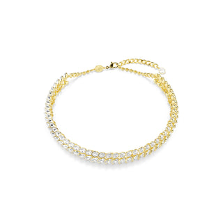 Idyllia choker Oval cut, White, Gold-tone plated
