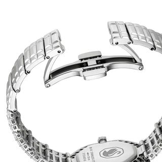 Matrix Octagon watch, Baguette cut, Metal bracelet, Silver tone, Stainless steel
