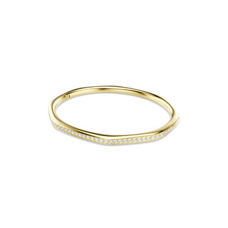 Dextera bangle, Octagon shape, Round cut, White, Gold-tone plated