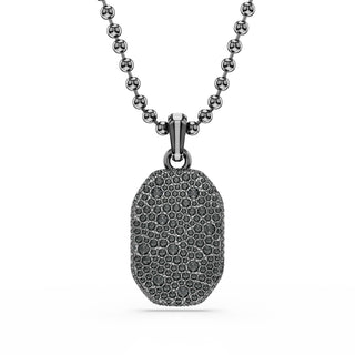 Dextera Octagon pendant Octagon shape, Round cut, Black, Ruthenium plated