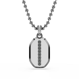 Dextera Octagon pendant Octagon shape, Round cut, Black, Ruthenium plated