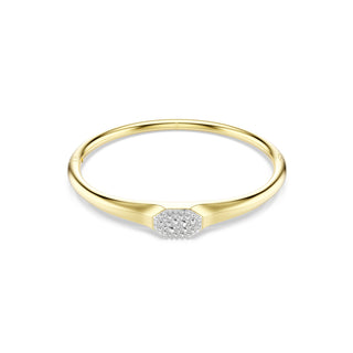 Dextera bangle, Round cut, White, Gold-tone plated