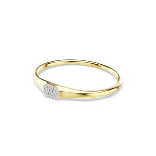 Dextera bangle, Round cut, White, Gold-tone plated