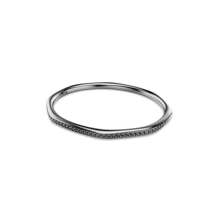 Dextera bangle, Octagon shape, Round cut, White, Ruthenium plated