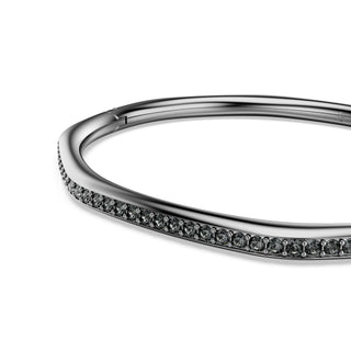 Dextera bangle, Octagon shape, Round cut, White, Ruthenium plated