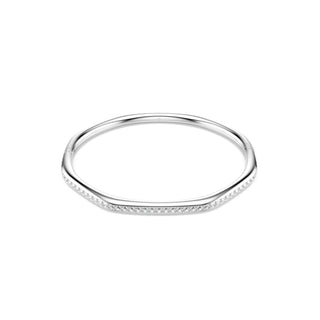 Dextera bangle, Octagon shape, Round cut, White, Rhodium plated