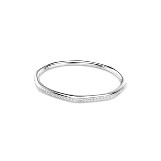Dextera bangle, Octagon shape, Round cut, White, Rhodium plated