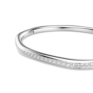 Dextera bangle, Octagon shape, Round cut, White, Rhodium plated