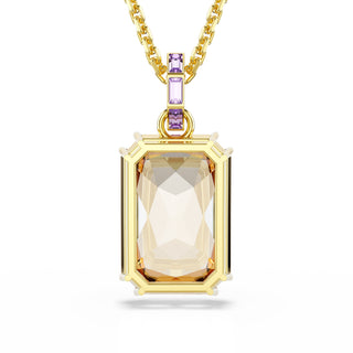 Millenia pendant, Octagon cut, Caramel, Gold-tone plated