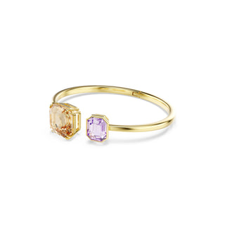Millenia bangle, Octagon cut, Multicolored, Gold-tone plated