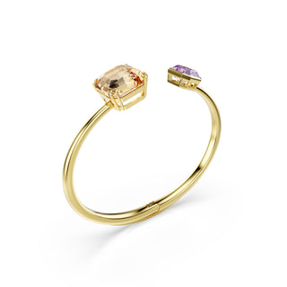 Millenia bangle, Octagon cut, Multicolored, Gold-tone plated