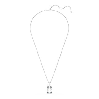 Millenia pendant, Octagon cut, White, Rhodium plated