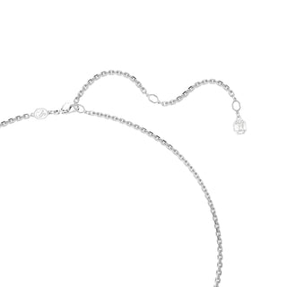 Millenia pendant, Octagon cut, White, Rhodium plated