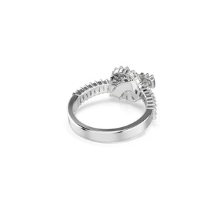 Matrix ring, Baguette cut, Knot, White, Rhodium plated