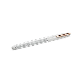 Crystalline Nova rollerball pen, White, Rose gold-tone plated