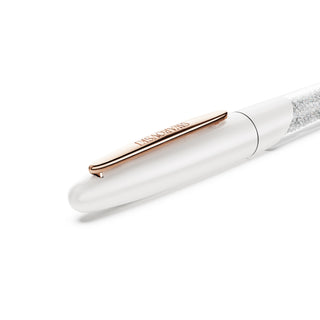 Crystalline Nova rollerball pen, White, Rose gold-tone plated