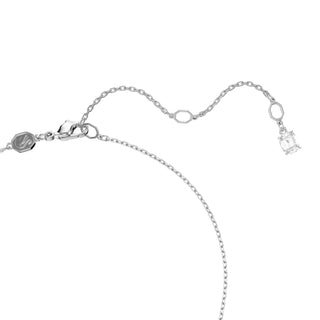 Matrix pendant, Baguette cut, Knot, White, Rhodium plated