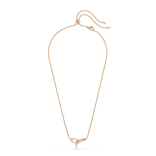 Constella pendant, Crystal pearl, Round cut, White, Rose gold-tone plated