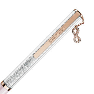 Crystalline Silk ballpoint pen, Infinity, Pink lacquered, Rose gold-tone plated